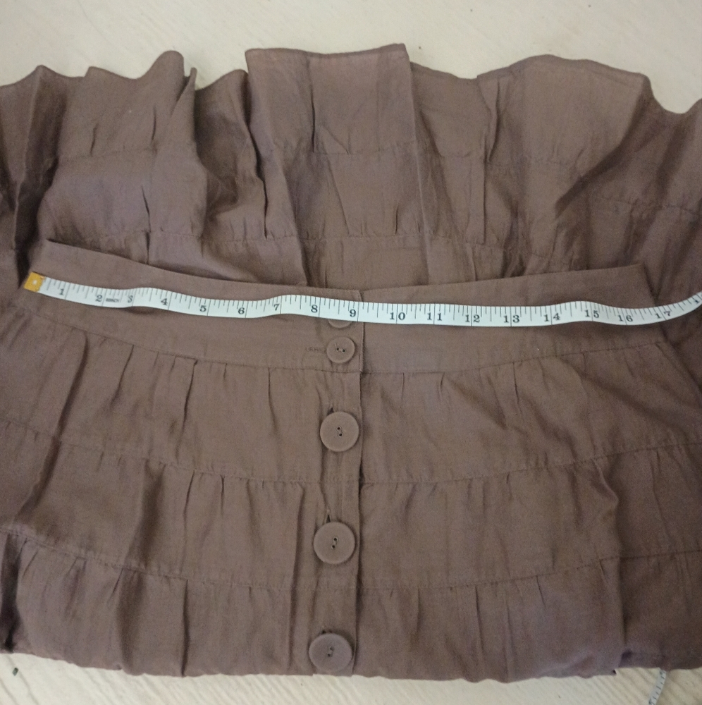 Massimo Brown Button-Front Skirt - Picture 5 of 6